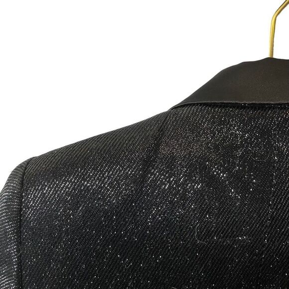 Zara Basic Shiny Effect Blazer Black Size Small - Picture 11 of 13